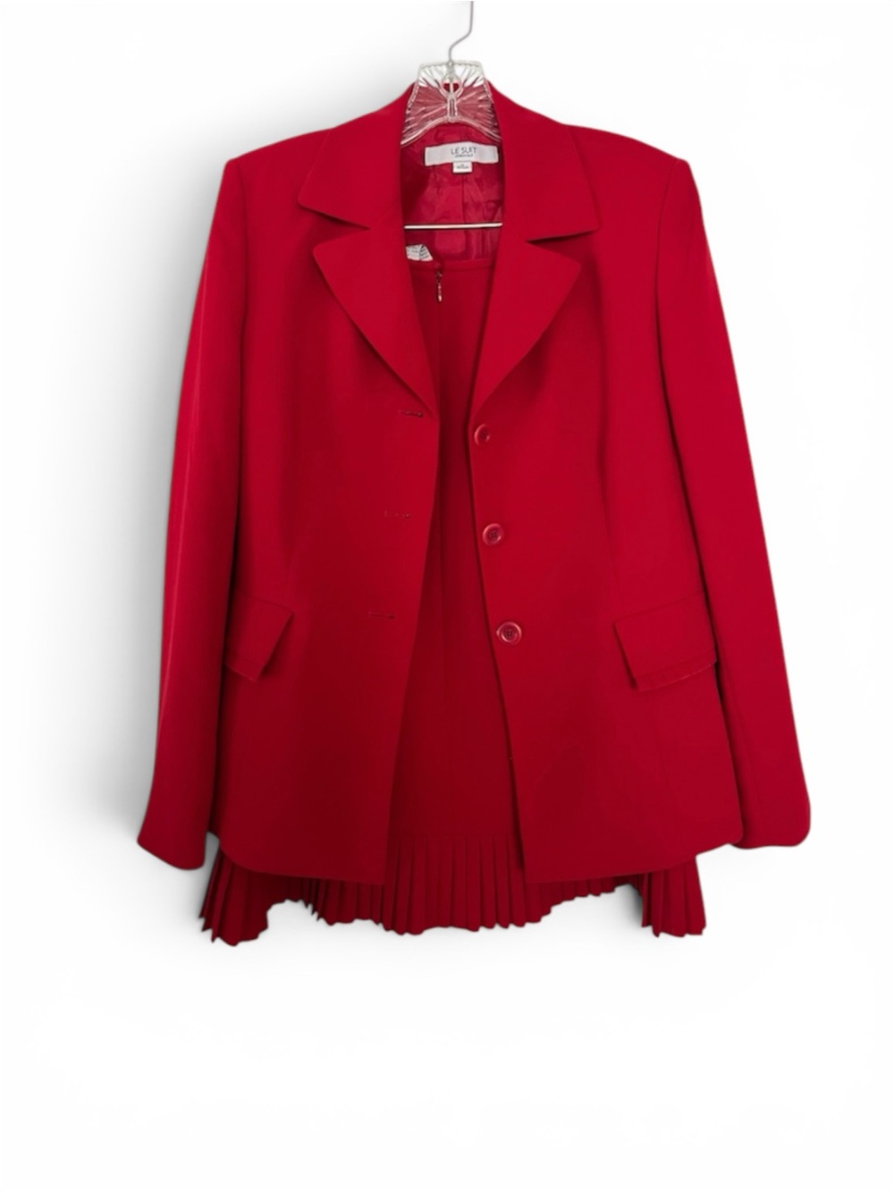 Le Suit SET Sz8 Red Women’s Suit 2pc SET (Blazer, Skirt), Lined